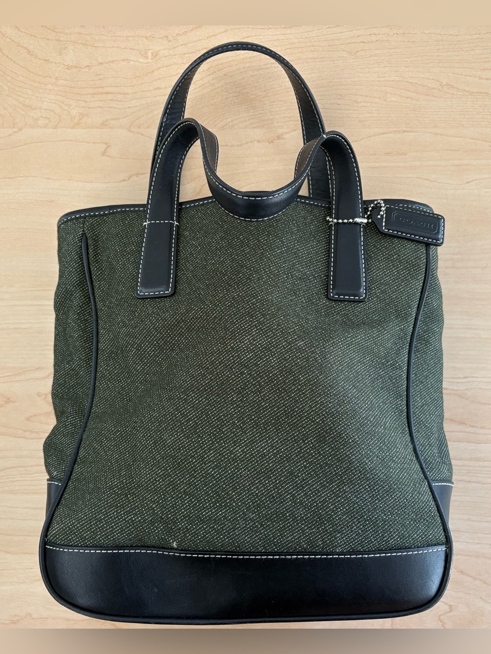 Coach Vintage Green English Wool Tote
